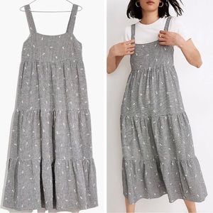 Madewell Gingham Linen Midi Dress